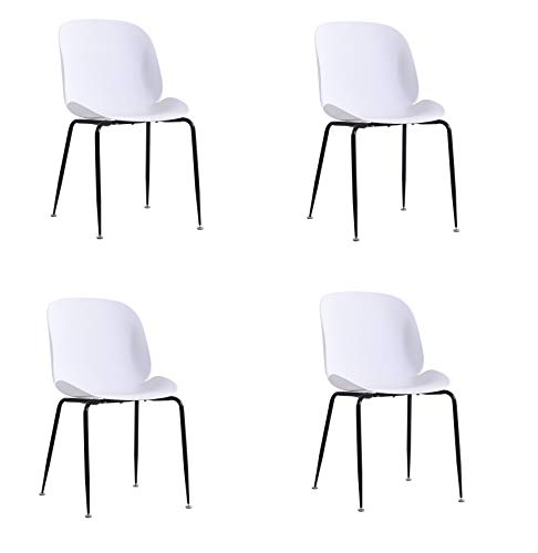 Comfortableplus Set di 4 sedie da Pranzo Sedia da Pranzo Sedia da Pranzo Nordico Scarabeo Moda Semplice Regolazione Individuale Luce del Piede Schienale di Lusso (Bianco)