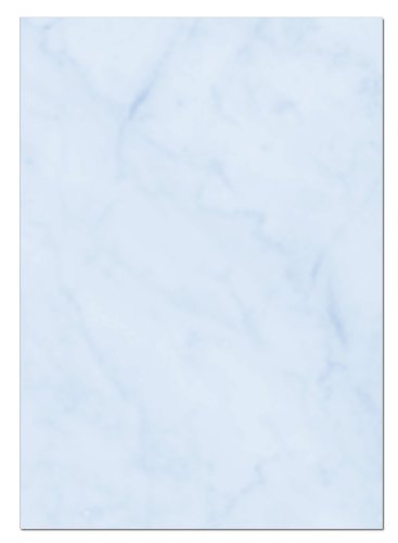 Gastronomie Papier (Blau-Marmor, A5, 25 Blatt) für Speisekarten. Marmoriertes Papier, Einseitig bedruckt, für alle Drucker/Kopierer geeignet