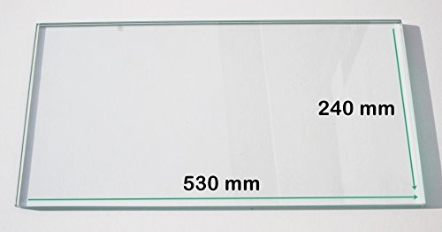 Khlschrank Einlegeboden / Glasplatte / Gemsefach  Klarglas 4 mm dick  530 mm x 240 mm - Direkt vom Glasereifachbetrieb!!!