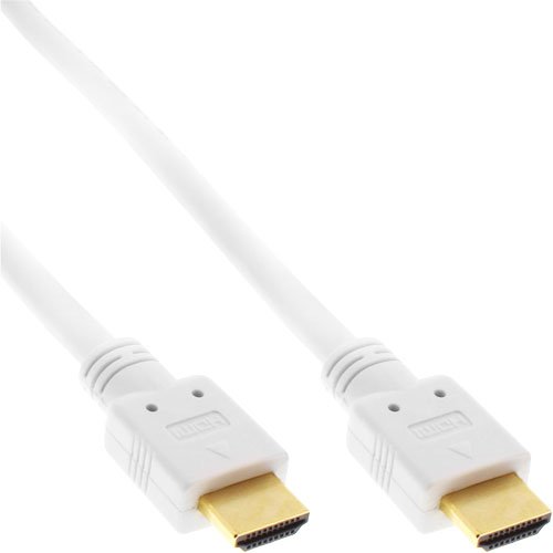 InLine High Speed Premium Stecker auf Stecker HDMI Kabel mit Ethernet (2,5 m) weiß/gold