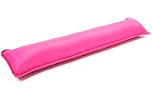 QUEENS LAND HOME Plain Fabric Draught Excluder Decorative Simple Door or Window Draft Guard, Energy Saver. (Pink)