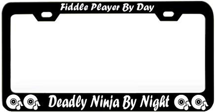 Preisvergleich Produktbild IDDLE PLAYER BY DAY DEADLY NINJA BY NIGHT Musikinstrument Metall Kennzeichenrahmen Kennzeichenhalter