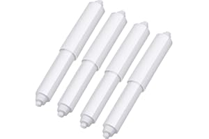 QUESUC Paquete de 4 rollos de soporte de papel higiénico, blanco, repuesto de plumas de plástico cargado