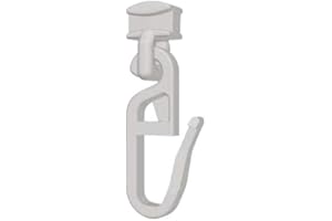 STYLELEX Gleiter mit beweglichen Faltenhaken für 4mm Laufbreite - Gardinengleiter für Vorhangsschienen - 100 Stück - Qualität Made in Germany