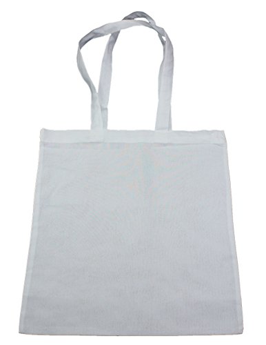 Baumwolltasche Jutebeutel unbedruckt mit zwei langen Henkeln weiß 38x42cm 25 Stück - 4