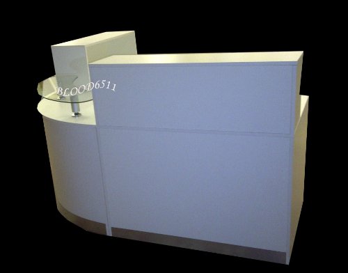 NEW HIGH QUALITY RECEPTION DESK IN WHITE ,CURVED GLASS UNIT , ALUMINIUM PLINTH!