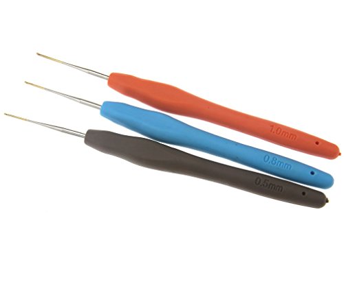 9 Farben Häkelnadel Aluminium bunt Stärke Alu Stricknadel Häkeln Set 0.5mm-2.5mm - 3