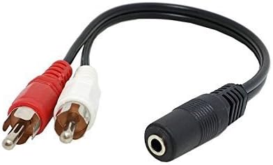 GooBang Audio Y Cable Splitter 1-Mini Plug, 2-RCA Plugs 3.5mm Stereo to Dual RCA Audio Adapter Cable, 3.5mm Female to Dual RCA Male(Red/White) 6 inch
