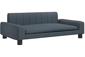 vidaXL Cama para Perros de Tela Gris Oscuro 90x53x30 cm, sofá para Perros, Cama para Cachorros, Asiento para Perros, sofá para Mascota