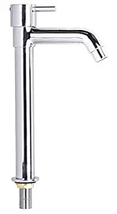 Beyond Desire Tall Pillar Cock - Florentine Design, Floor Mounted, Brass Basin Tap- Silver