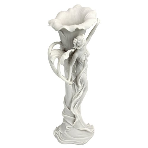 Design Toscano Calla-Lilien-Jungfrau, Jugendstil-Vase aus Marmor-Kunstharz - 3