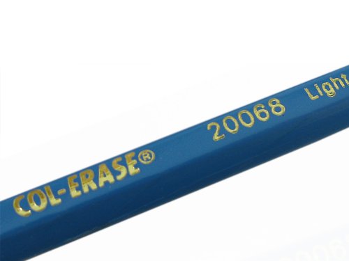 12 Sanford Prismacolor Col-Erase radierbare Buntstifte, – light blue – 20068 (mit Radierer) - 4