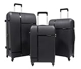 Set de 3 Valises -55cm-68cm-78cm - ALISTAIR X-Smart - Polypropylène Ultra légères et résistantes - 4 Roues - Marque française - Noir