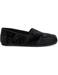 Toms Classic Negro Velvet Mujeres Espadrilles Zapatos