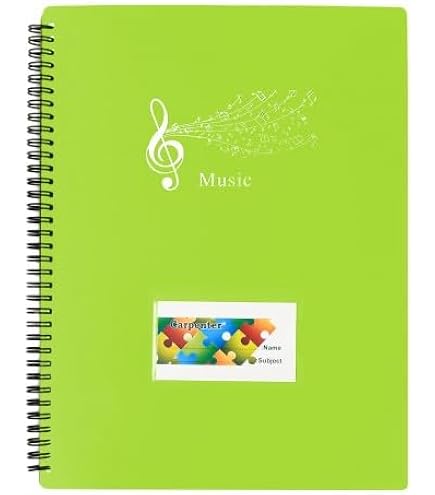 Classeur A4 Pour Partitions De Musique - 30 Pochettes / 60 Pages - Anti-reflet, Reliure Spirale 360°