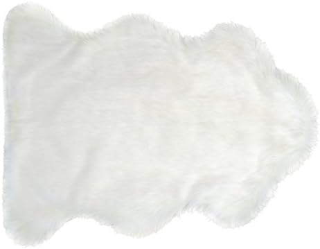 Faux Animal Skin Fur Rug (Small 70x90cm, Mont Blanc)