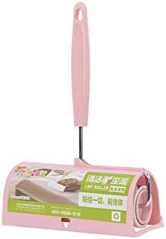 MCC sticky roller brush Designed for removal from clothing and upholstery fluff dust and animal hair , pink , 16cm