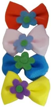 Jessidress Hairclips Clippie Ribbon Hair Flowers Orange/Pink/Blue/Yellow