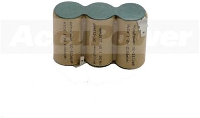 AccuPower Fast Replacement Battery Gardena ACCU60 Faston Connector, 2.8 + 4.8 mm 3.6 V 2100 mAh Ni-CD