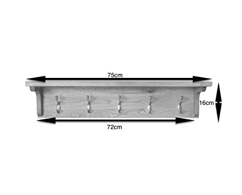 Yabbyou 100% Solid Oak Large Coat Rack 75cm Long