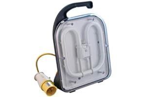 Countrywide Electrical Distributors CED 38W 2D 110V 6400K Water-Resistant IP44 Plug Task Light 2.75M Cable - Fluorescent Floor Standing Carry Building Work Waterproof Spotlight, TL38/1110