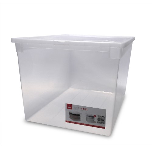 XXL Aufbewahrungsbox mit Deckel aus transparentem Kunststoff und XXL Stauvolumen! Maße: 37,6 x 52 x 31 cm , Volumen 48 Liter