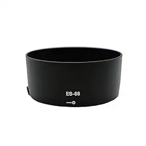 SUPERNIC Camera Lens Hood for Canon EOS-EF-50mm ES-68, Material-Plastic, Color- Black with microfiber cloth