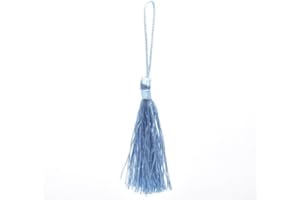 QPSUPPLIES 10 x Blue Silky 13.5cm Crafts Making Tassels - For Bookmarks, Weddings and Cardmaking