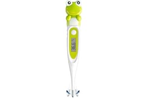 Reer 9808 Digitales Fieber-Thermometer fürs Baby, flexible Spitze, mit süßem Frosch-Motiv, Digitales Fieberthermometer, Frosch, 1 Stück (1er Pack)