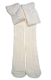 2 pairs of Girls tights - Cream Cable design tights