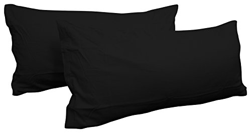 Kissenhüllen Kissenbezüge Renforcé 40×80 cm 2er-Set (Schwarz) - 2