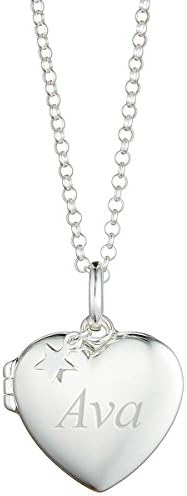 Personalised Sterling Silver Large Heart Locket for Children & Teens - Perfect 18th Birthday Gift or Flower Girl Jewellery