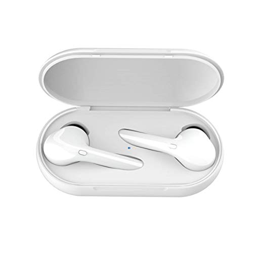 Cascos Bluetooth inalambricos | DOJA Barcelona M6s Blanco | Auriculares inalambricos Bluetooth 5.0 + EDR de Larga Duracion de Bateria (4h) | Compatible con Todos LOS Dispositivos Android iPhone