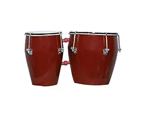 M/s chahat dholak company Wooden Bongo,Colour-Light Brown