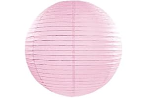 PARTYDECO Lanterna di carta con pon pon da parete cinese/giapponese lanterna lampada per matrimonio, festa di compleanno, decorazione domestica, 45 cm Light Pink