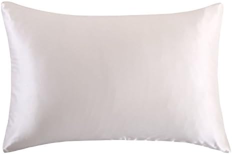 OOSILK 19momme 100% Mulberry Silk Pillowcase for Hair with Cotton Underside King 50x90cm, Ivory, 1pc