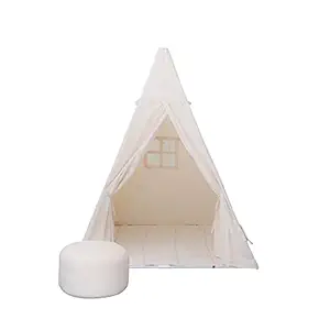 Second May Ternion Kids Tent House in Off-White Color Tent House for Kids Large Size with Quilt and Bean Bag