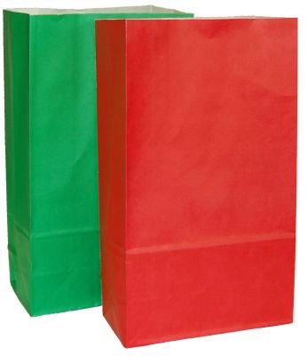 Thepaperbagstore 20 Weihnachts-Papier Partytüten (10 rot / 10 grün)