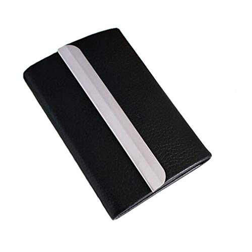 Preisvergleich Produktbild QJIAXING Leder Metall Zigarettenschachtel Tragbare Steuerung Zigarettenhalter Flip Cover Zigarette Box Unisex,Black,7Sticks