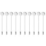 Material: cobre D Dolity Broche Pin Alfiler 10 Piezas Forma Redonda Accesorios para Camisa Traje Corbata - Plata 7.5cm largo 1.2cm diámetro