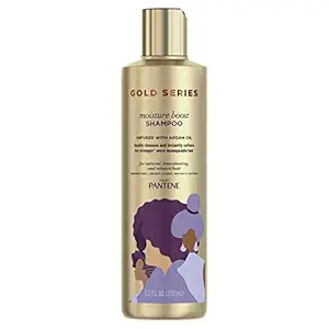 Pantene Pro-V Gold Series Moisture Boost Shampoo, 9.1 Fluid Ounce for African American, Ethnic and Curly Hair Care