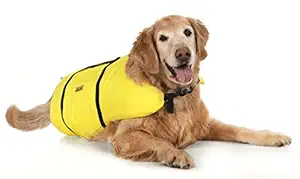 Seachoice 86340 Dog Life Vest - Adjustable Life Jacket for Dogs, with Grab Handle, Yellow, Size Large, 50 to 90 Pounds