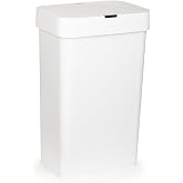 Porsima Me-05 Hareket Sens&ouml;rl&uuml; Sessiz Kapatma &Ccedil;&ouml;p Kutusu Banyo Mutfak &Ccedil;&ouml;p Kovası Kapaklı Banyo &Ccedil;&ouml;p Kovası 2 adet AA Pil Beyaz