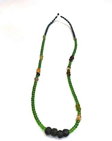 Ethnos Barcelona - Long green glasses necklace