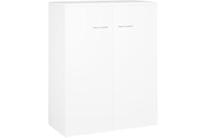 ‎VIDAXL vidaXL Sideboard, Kommode mit viel Stauraum, Schrank mit 2 Türen, Mehrzweckschrank Anrichte für Wohnzimmer, Modern, Weiß 60x30x75cm Holzwerkstoff