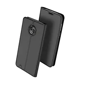 Fingic Moto G6 flip Cover, Slim PU Leather Flip Cover Case for Motorola Moto G6 - Gray