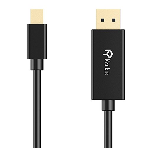 Mini DP auf HDMI Kabel, Rankie 1.8m Vergoldet MiniDP DisplayPort (Thunderbolt™ Port Kompatibel) to HDMI Kabel HDTV Cable (Schwarz) – R1101 - 3