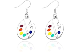 BNQL Tavolozza di pittura per artisti Portachiavi Pittori Regali Pennelli Pendente Pittori Gioielli Regali per artisti Vivi il tuo sogno Amanti dell'arte, Acciaio inossidabile