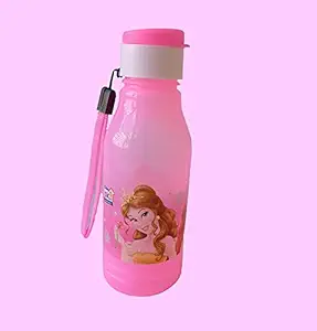 Moms Water bottle for baby girls, 450 ml, flip cap, set of 1, handy bottle for kids, 7 inch. size, pink color for girls