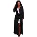 Produktbild FORH Damen floaty geöffnet Front Oberbekleidung lang Ärmel Chiffon Strickjacke Stricken Hemd Persönlichkeit Mantel Maxi Kimono (S, schwarz)